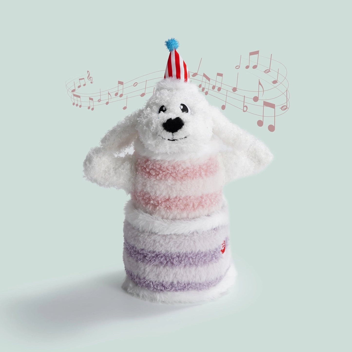 Nocciola Fuzzwoof Singing and Dancing Birthday Cake Dog Toy Nocciola