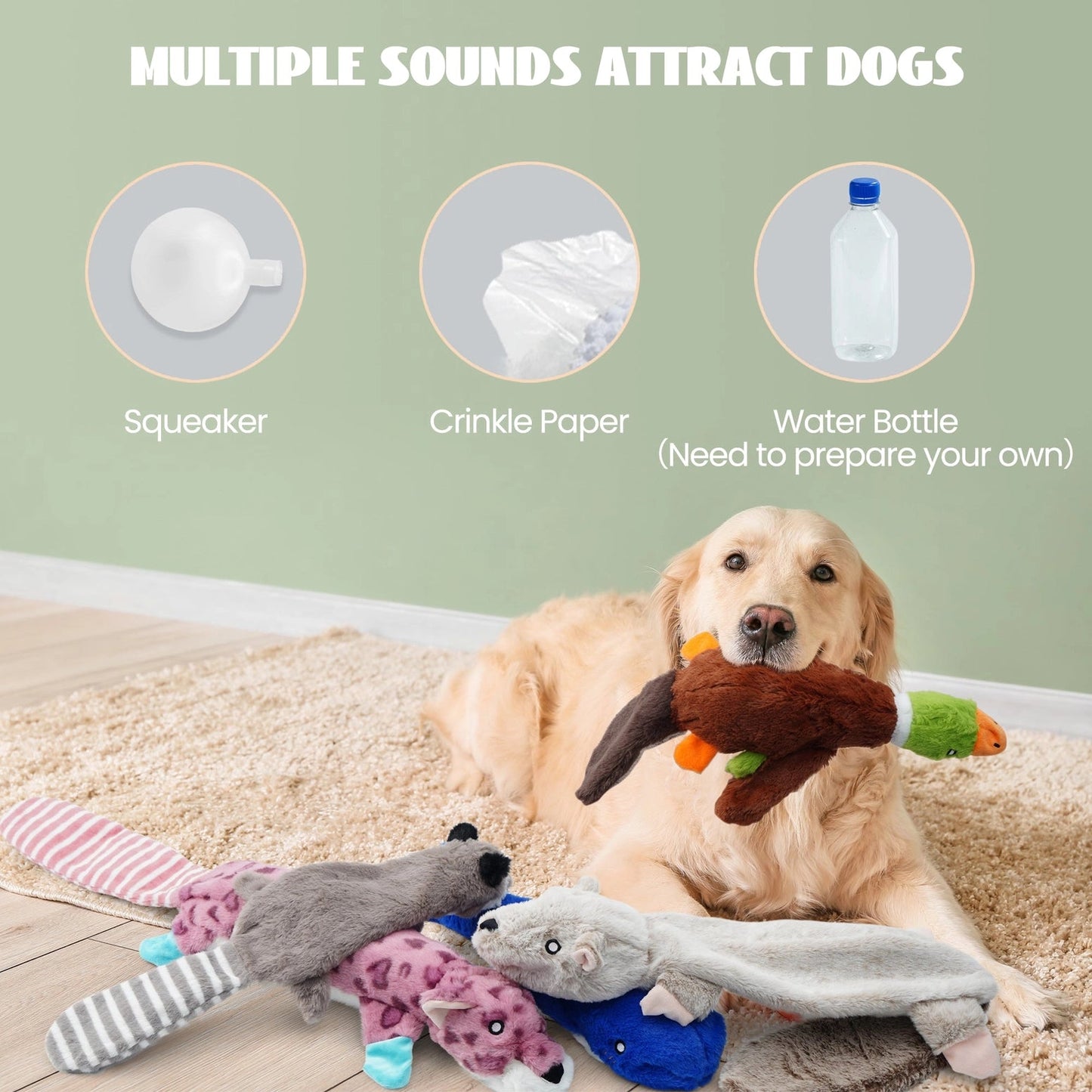 Nocciola 2-in-1 Water Bottle Dog Toys – Fun for Aggressive Chewers Nocciola