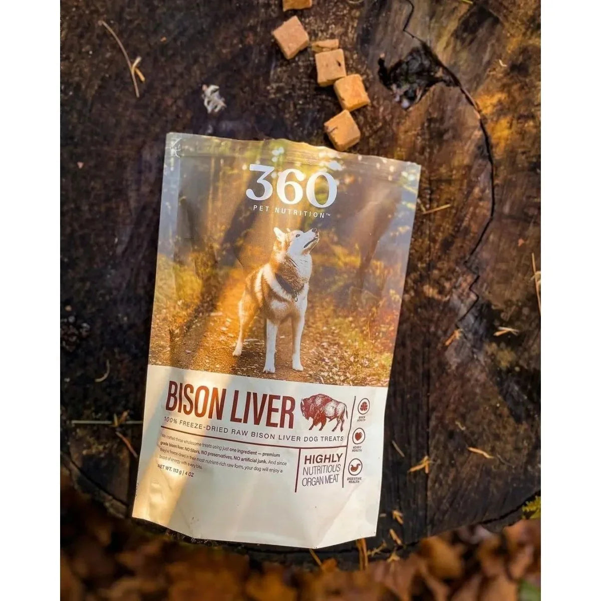 360 Pet Nutrition Bison Liver Grain - Free Freeze - Dried Dog Treats 4oz - Talis Us