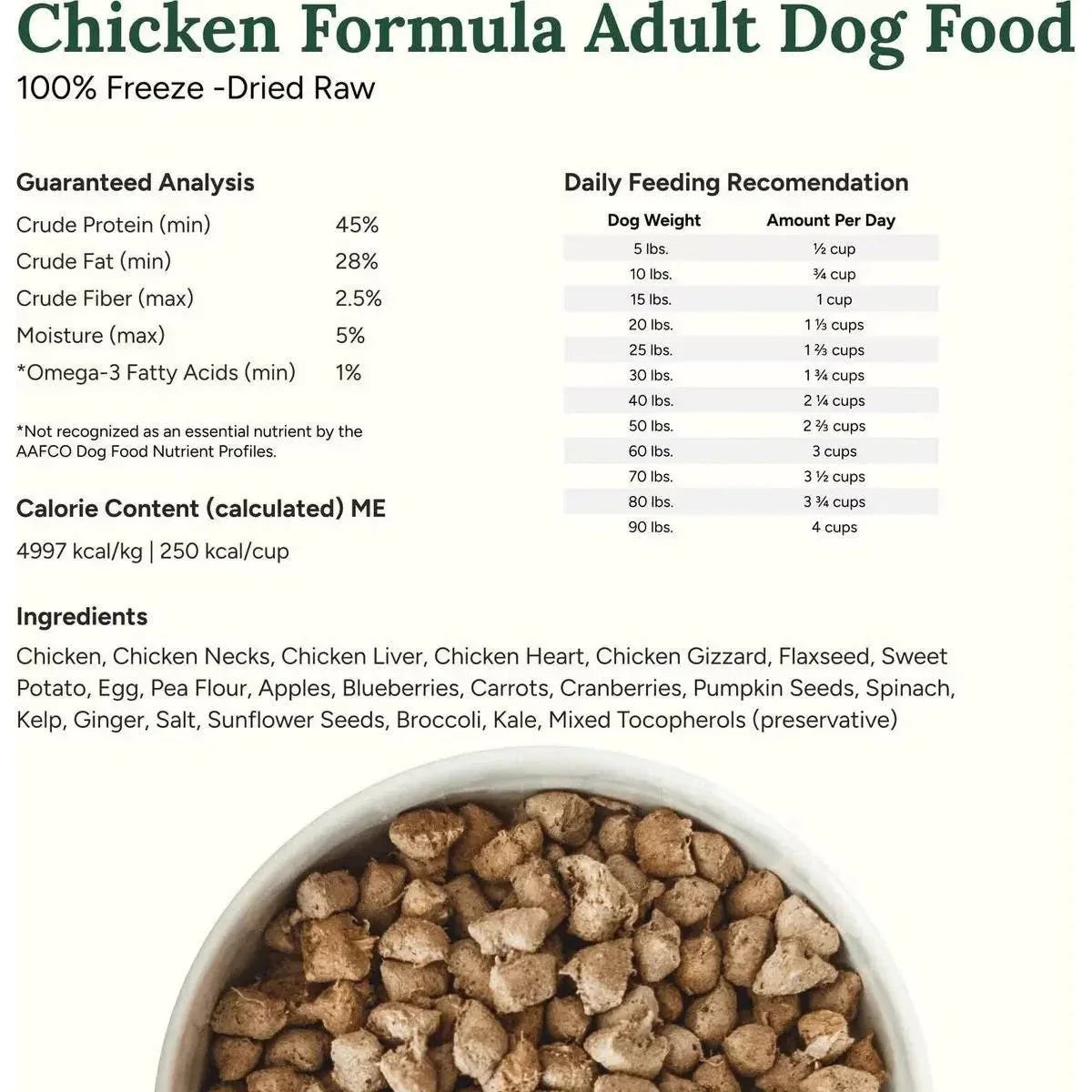 360 Pet Nutrition Raw Chicken Formula Grain - Free Freeze - Dried Dog Food - Talis Us