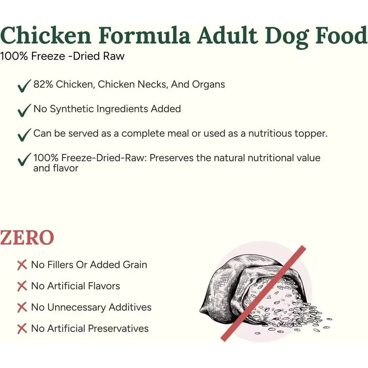 360 Pet Nutrition Raw Chicken Formula Grain - Free Freeze - Dried Dog Food - Talis Us