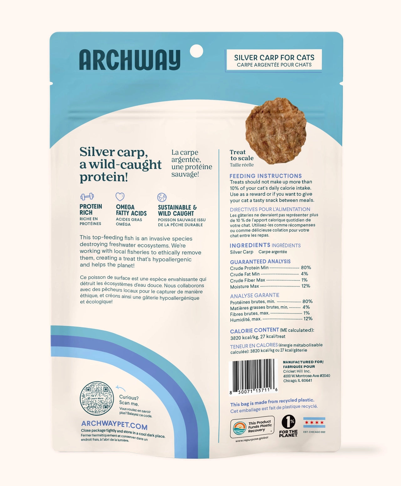 Archway Pet Silver Carp Protein Bites for Cats 2.5 oz Archway Pet