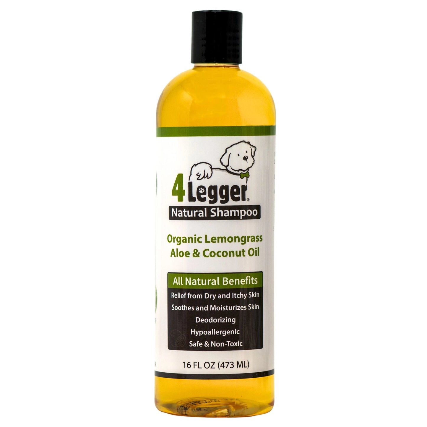 4-Legger Organic Hypoallergenic Dog Shampoo with Aloe and Coconut Oil for Moisturizing Skin