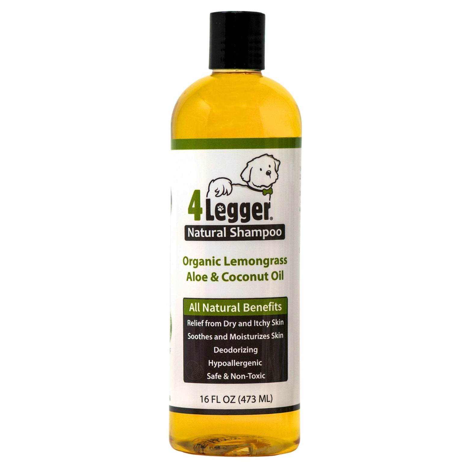 4-Legger Organic Hypoallergenic Dog Shampoo with Aloe and Coconut Oil for Moisturizing Skin