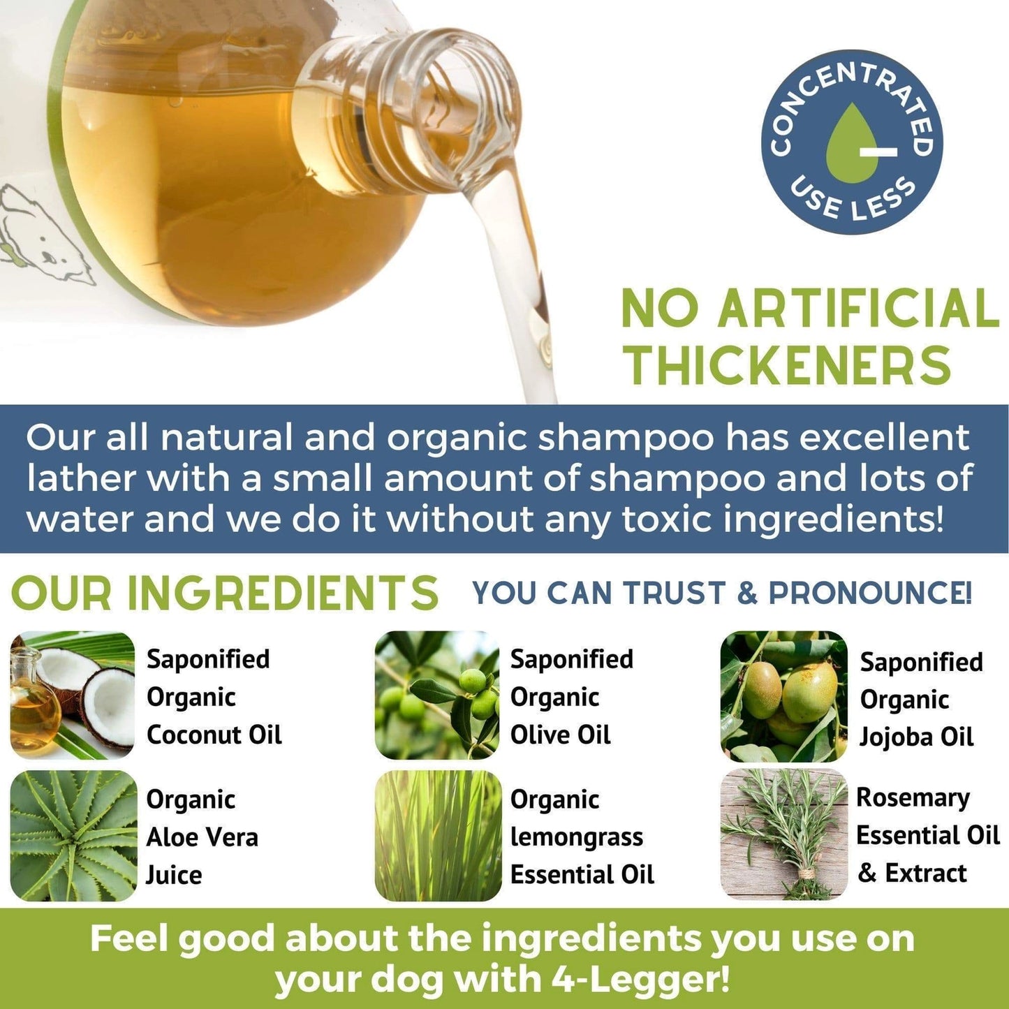 4-Legger Organic Hypoallergenic Dog Shampoo with natural ingredients for gentle pet care