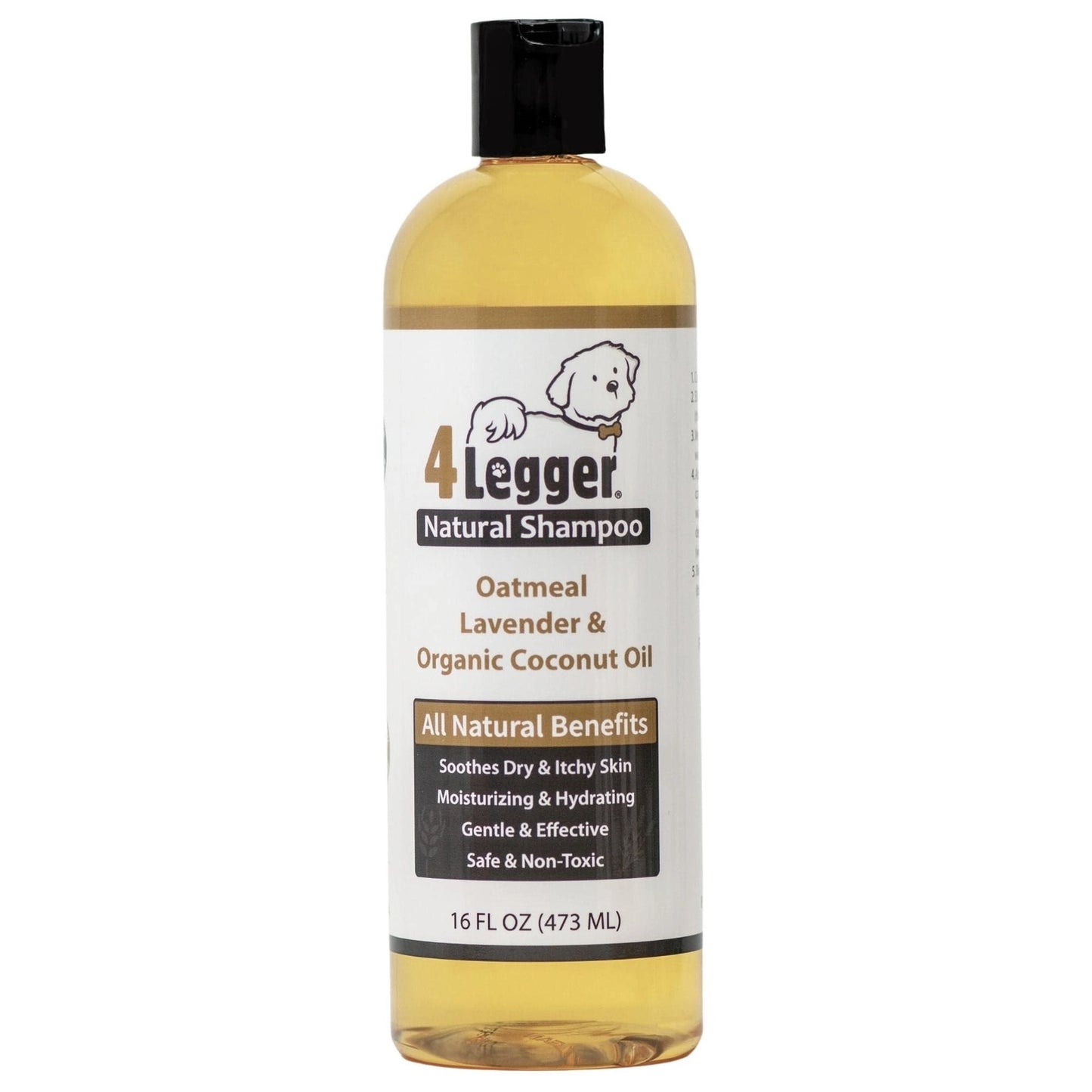 4-Legger organic oatmeal dog shampoo with lavender and coconut oil for soothing dry and itchy skin