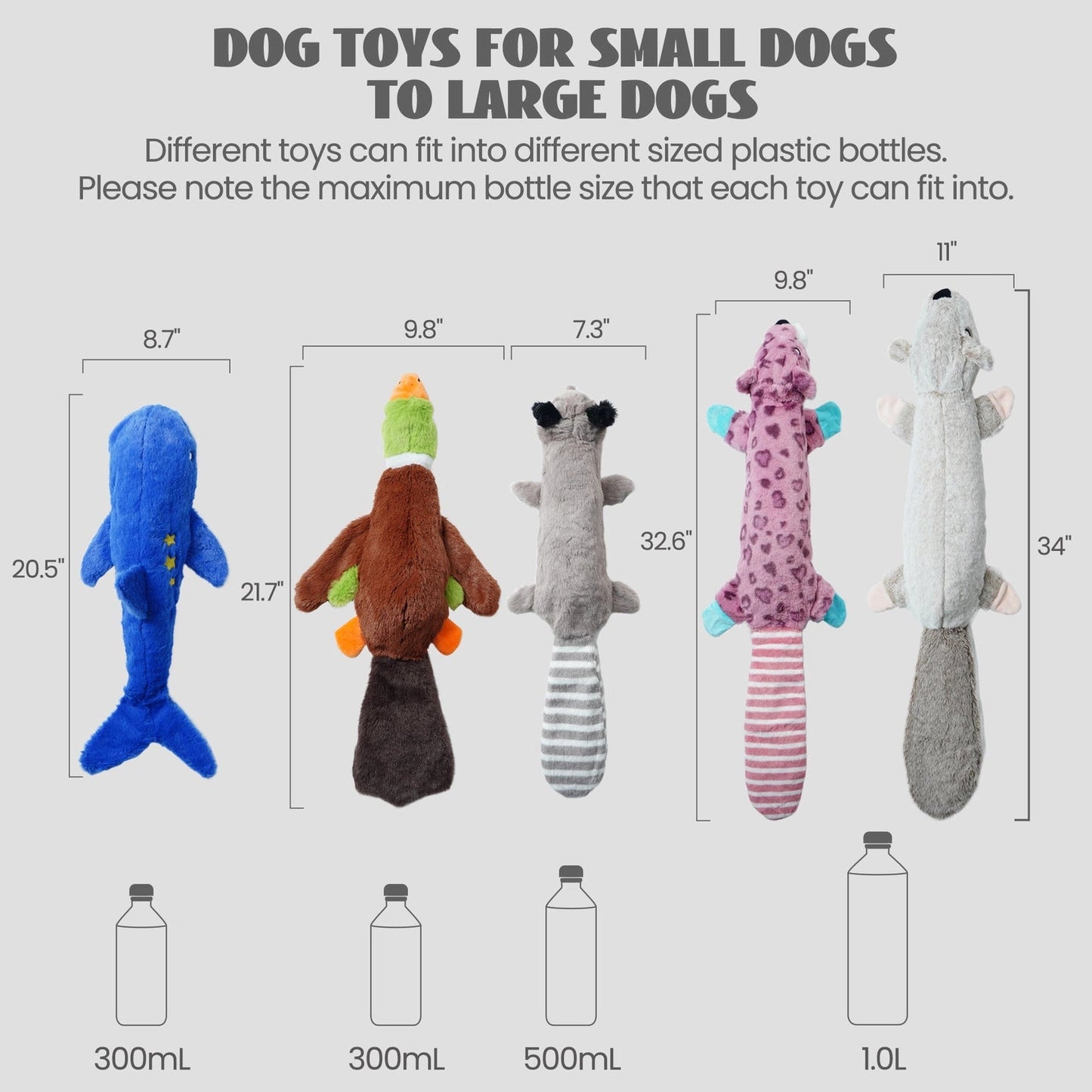 Nocciola 2-in-1 Water Bottle Dog Toys – Fun for Aggressive Chewers Nocciola