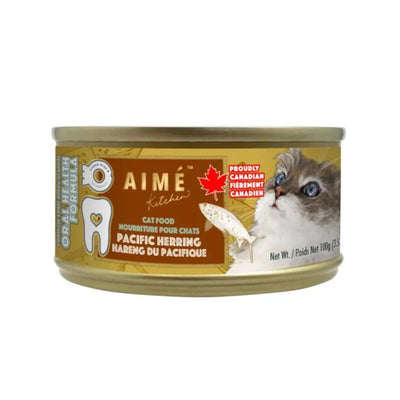 Aime Kitchen Oral Health Minced Pacific Herring Wet Cat Food 24/3.5oz Aime Kitchen
