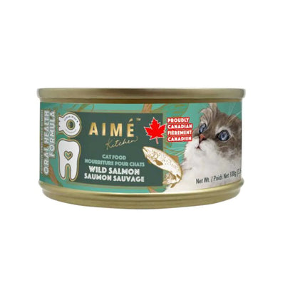 Aime Kitchen Oral Health Minced Wild Salmon Wet Cat Food 24/3.5oz Aime Kitchen
