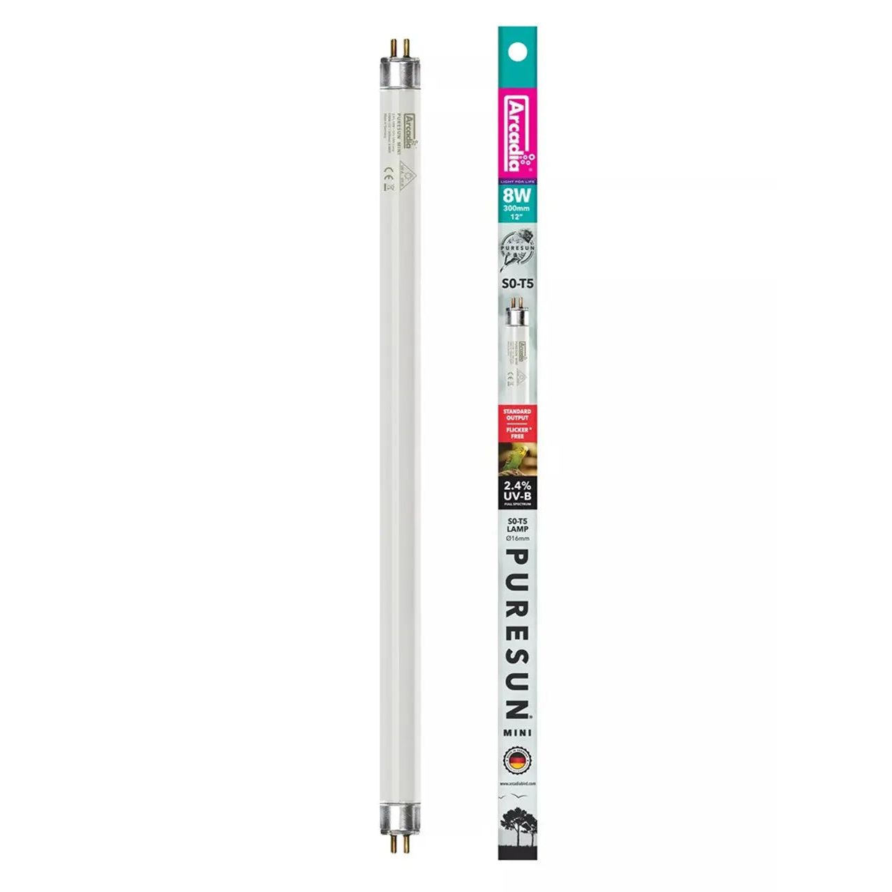 Arcadia PureSun Bird Mini Bulb 8W - Full-Spectrum UV-B Lamp for Birds Arcadia bird