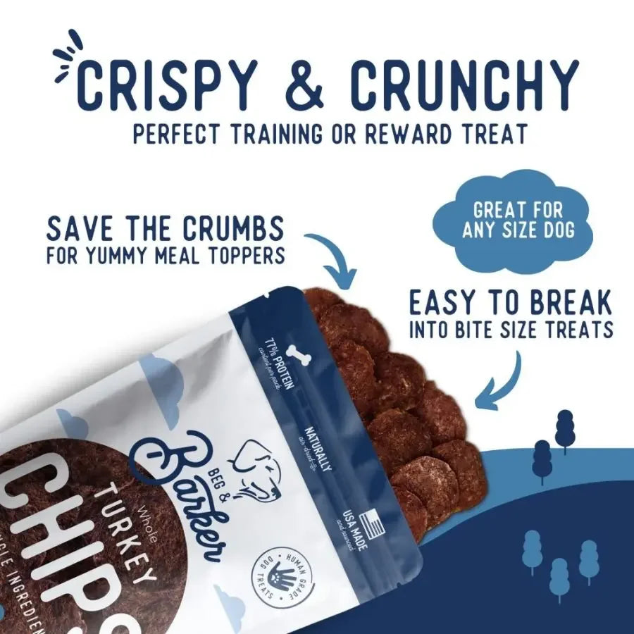 Beg & Barker Whole Turkey Chips Dog Treats Beg & Barker