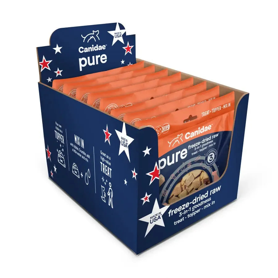 CANIDAE PURE goodness Freeze-Dried Raw Beef, Barley & Quinoa 3-in-1 Dog Treat 8Pc, 2.5 oz CANIDAE