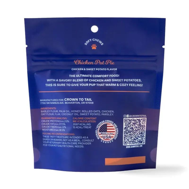 Crown to Tail Chicken Pot Pie Soft Chew Dog Treats Crown to Tail