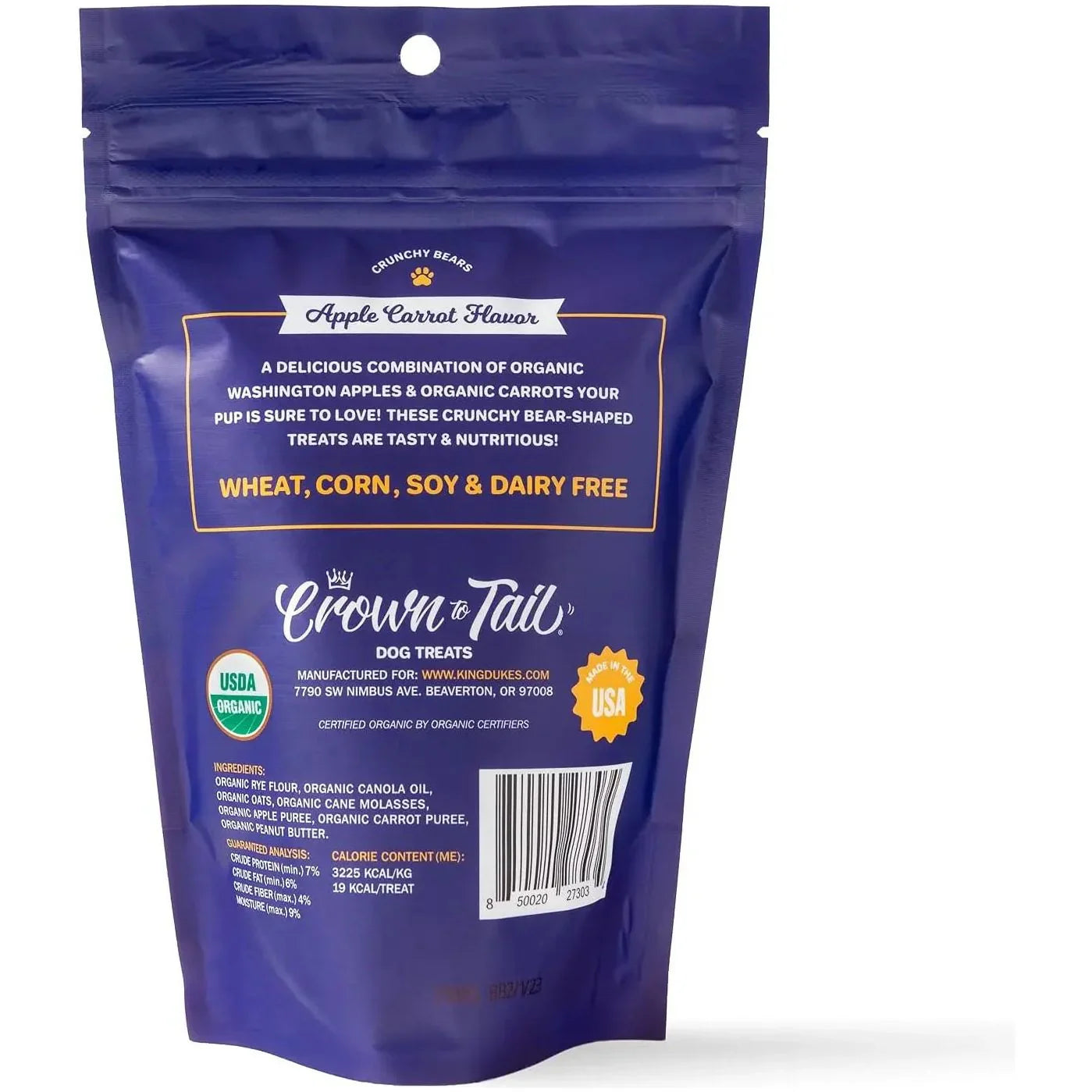 Crown to Tail Organic Apple Carrot Crunchy Dog Treats Crown to Tail