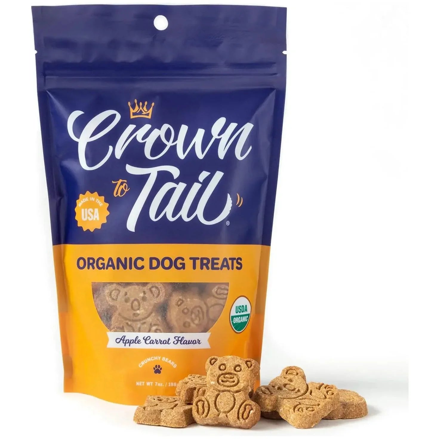 Crown to Tail Organic Apple Carrot Crunchy Dog Treats Crown to Tail