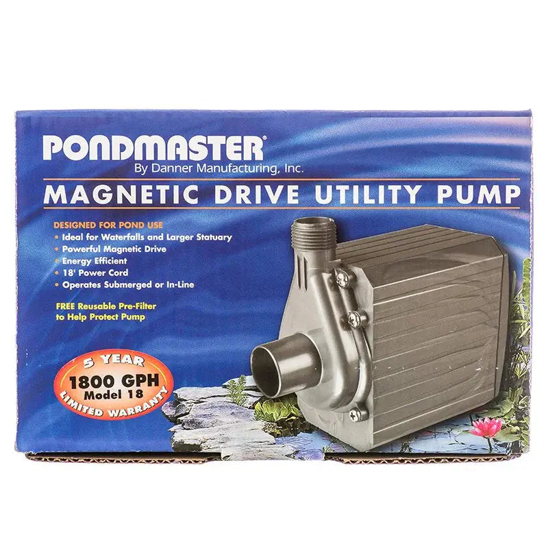 Danner Pondmaster Pond-Mag Magnetic Drive Water Pump Black 18Ft Cord Danner Manufacturing Inc. CPD