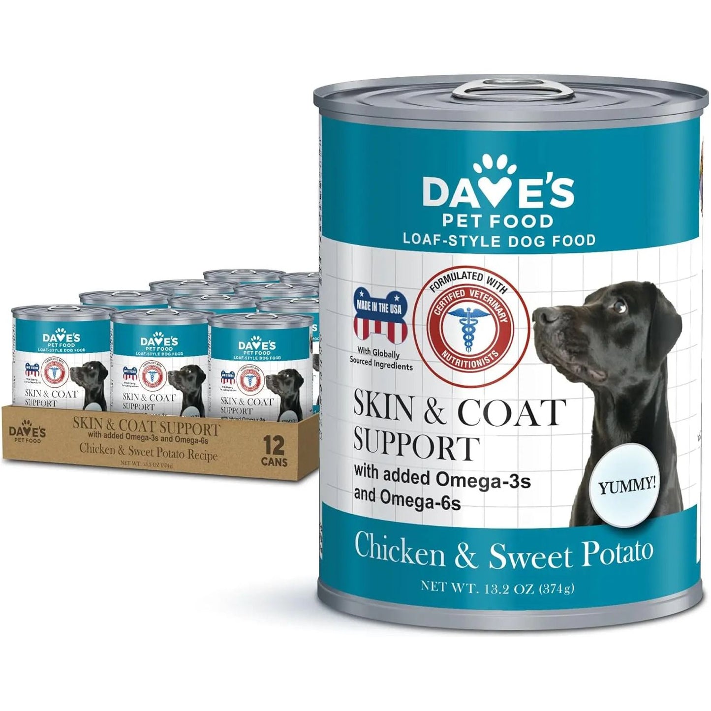 Dave's Pet Food Skin & Coat Support Chicken & Sweet Potato Recipe Pate Wet Dog Food 12ea/13 oz Dave's Pet Food