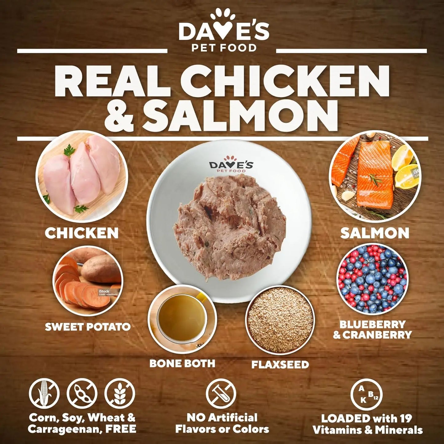 Dave's Pet Food Skin & Coat Support Chicken & Sweet Potato Recipe Pate Wet Dog Food 12ea/13 oz Dave's Pet Food