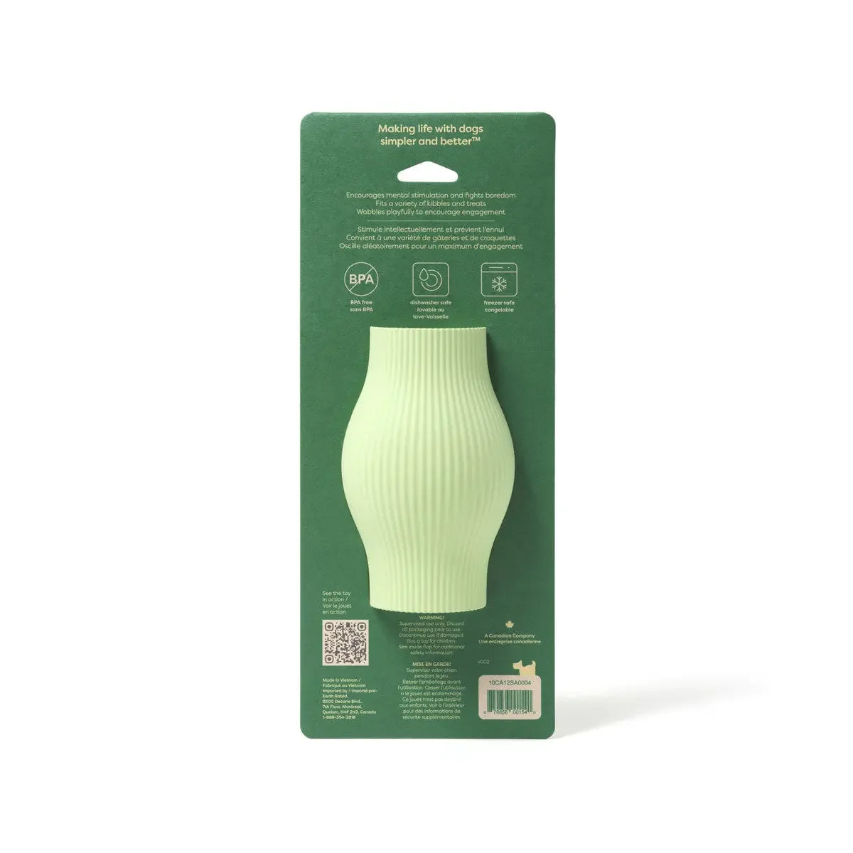 Earth Rated Treat Toy for Dogs Green Rubber Earth Rated