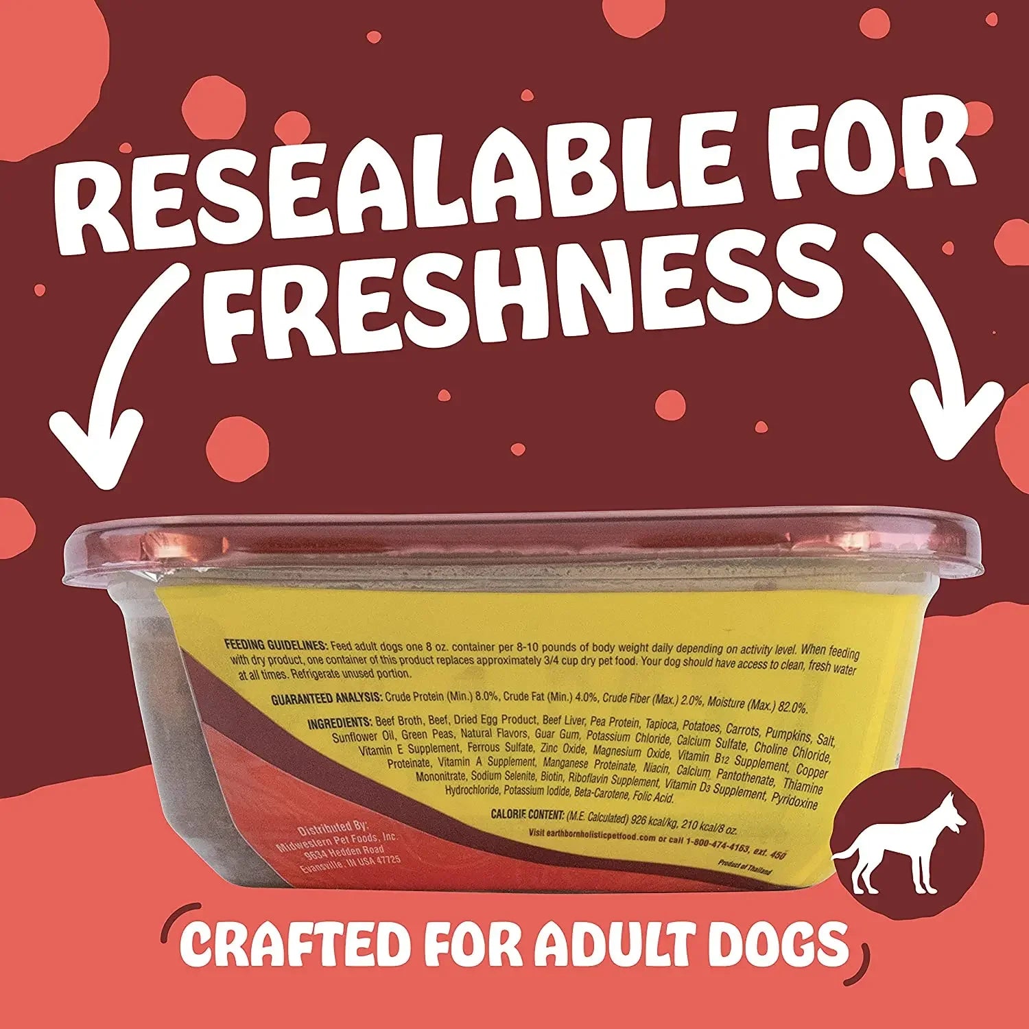 Earthborn Holistic Pepper's Pot Roast Stew Grain-Free Beef Wet Dog Food 8ea/8 oz Earthborn Holistic