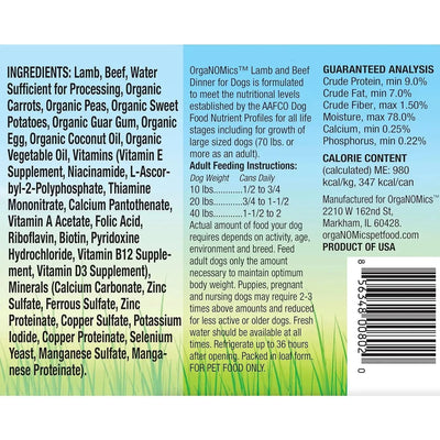 Evanger's OrgaNOMics Lamb & Beef Dinner Grain-Free Pate Wet Dog Food 12/12.5oz Evanger's