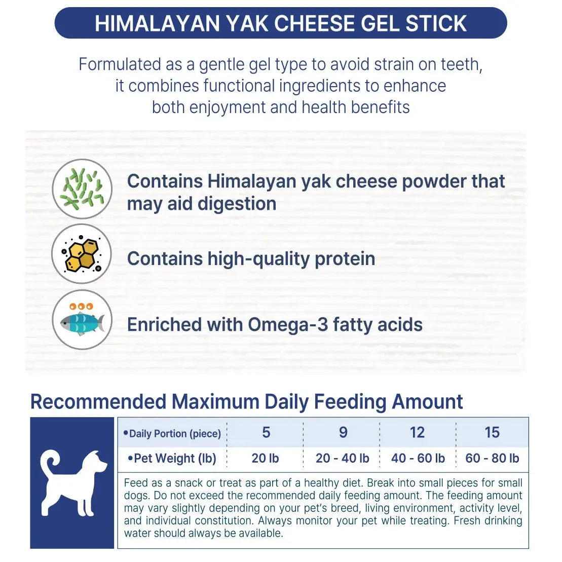 Fabrechew 2 in1 Gel Stick Mongolian Yogurt / Himalayan Yak Dental Care Treats for Dogs Puppia