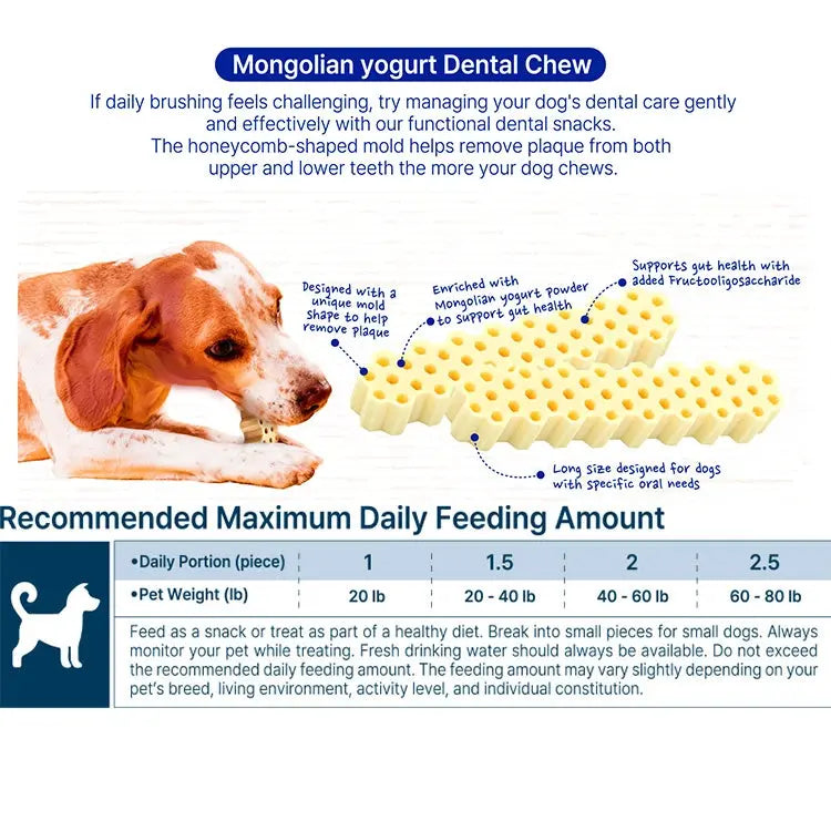 Fabrechew Mongolian Yogurt Chew Dog Dental Treats 10 Sticks Puppia