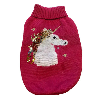 Fashon Pet Unicorn Sequin Dog Sweater Fashion Pet