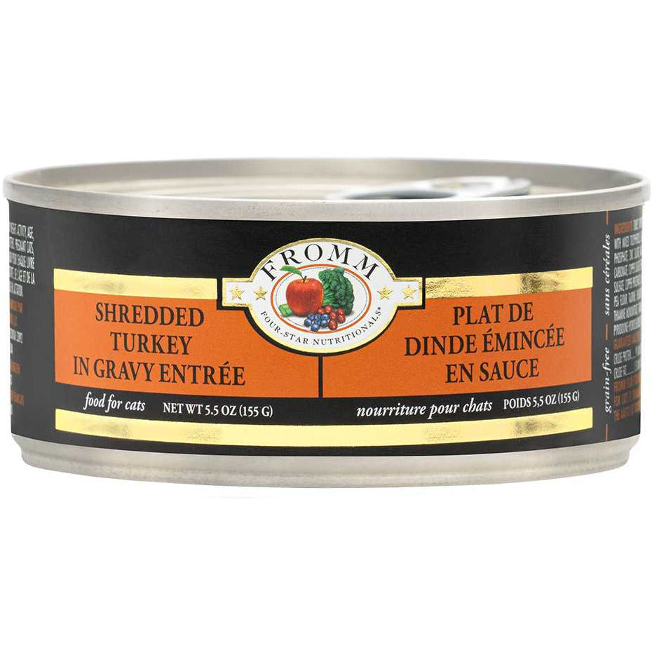 Four Star Shredded Turkey in Gravy Entree Canned Cat Food 12 / 5.5 oz Fromm