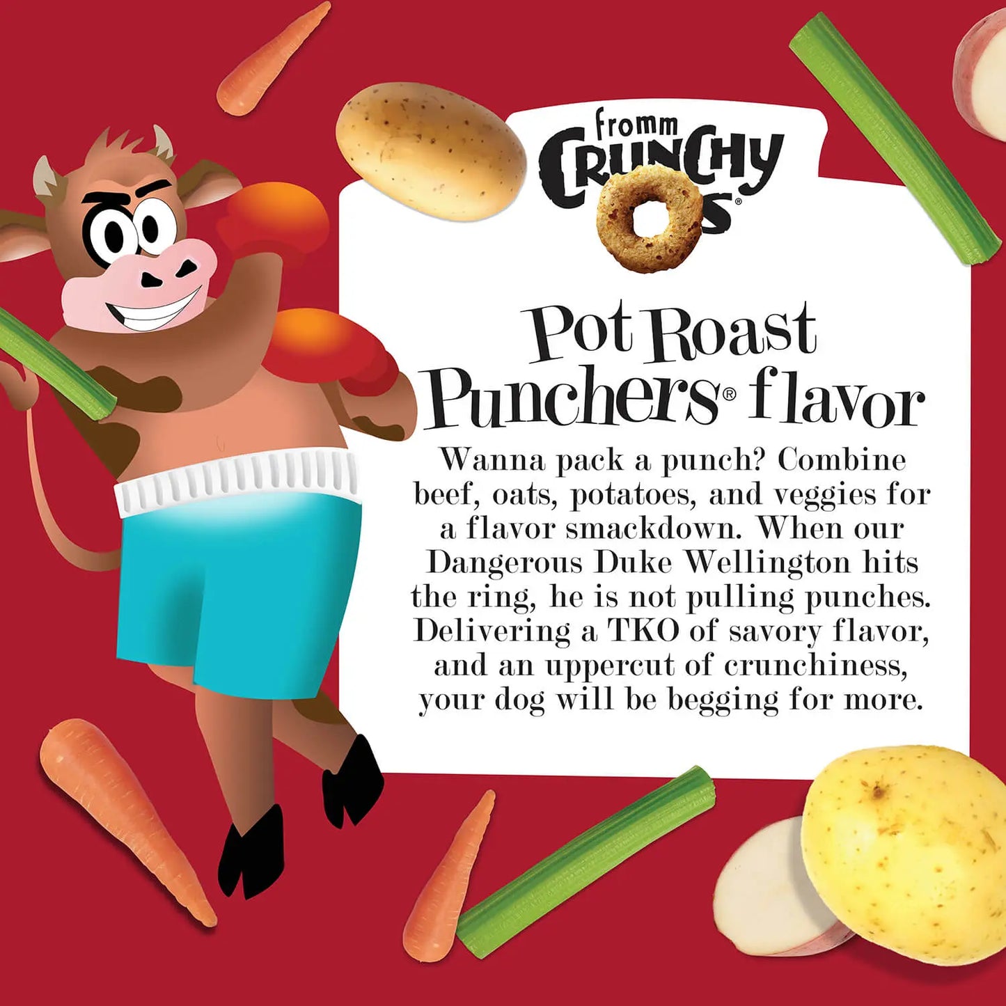 Fromm Crunchy O's Dog Pot Roast Punchers Flavor Treats 6 oz Fromm