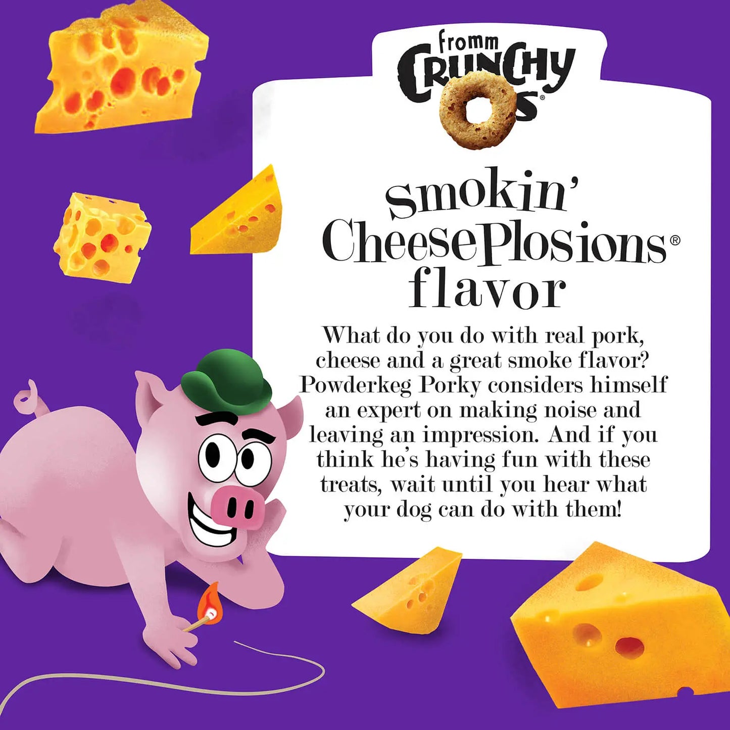 Fromm Crunchy O's Dog Smokin' CheesePlosions Flavor Treats 6 oz Fromm