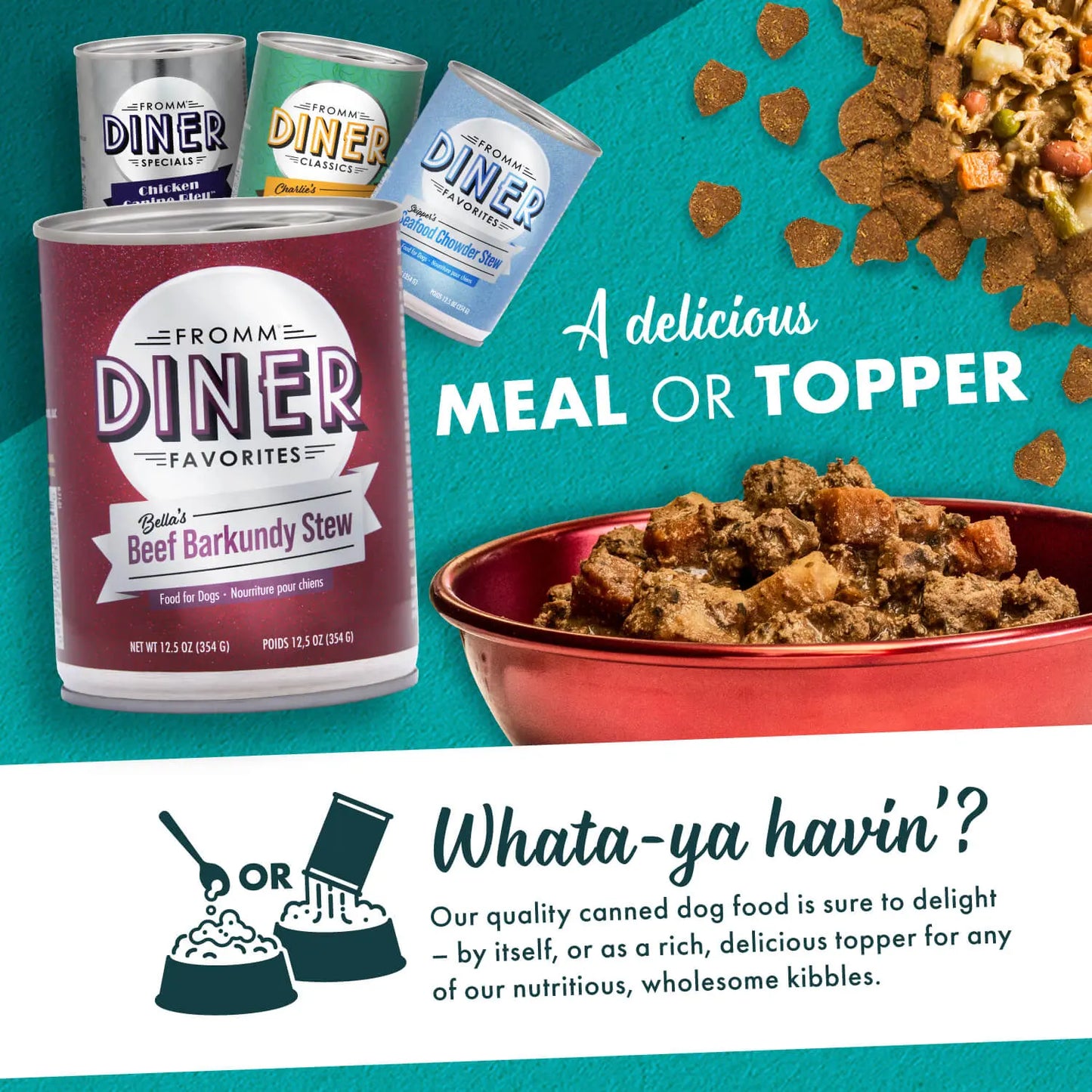 Fromm Diner Favorites Bella's Beef Barkundy Stew Wet Food for Dogs 12 / 12.5 oz Fromm