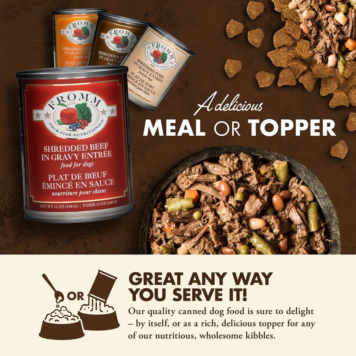 Fromm Four Star Dog Nutritionals Shredded Beef Entree Food 12 / 12 oz Fromm