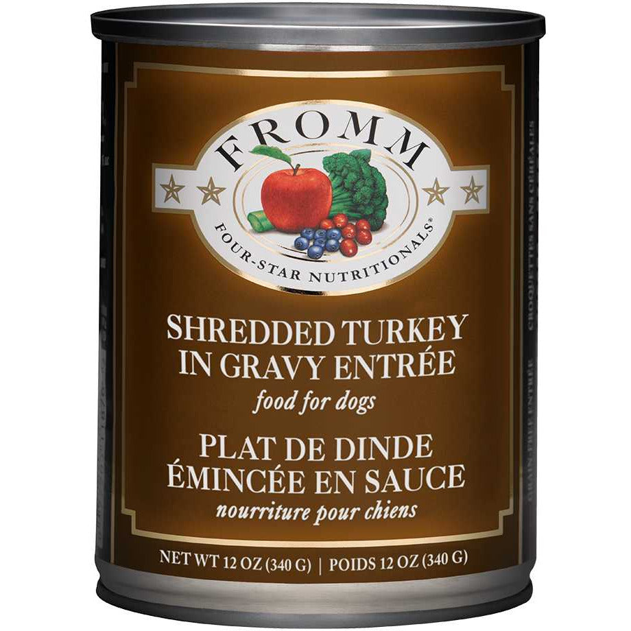 Fromm Four Star Nutritionals Shredded Turkey in Gravy Entrée Wet Dog Food 12 / 12 oz Fromm