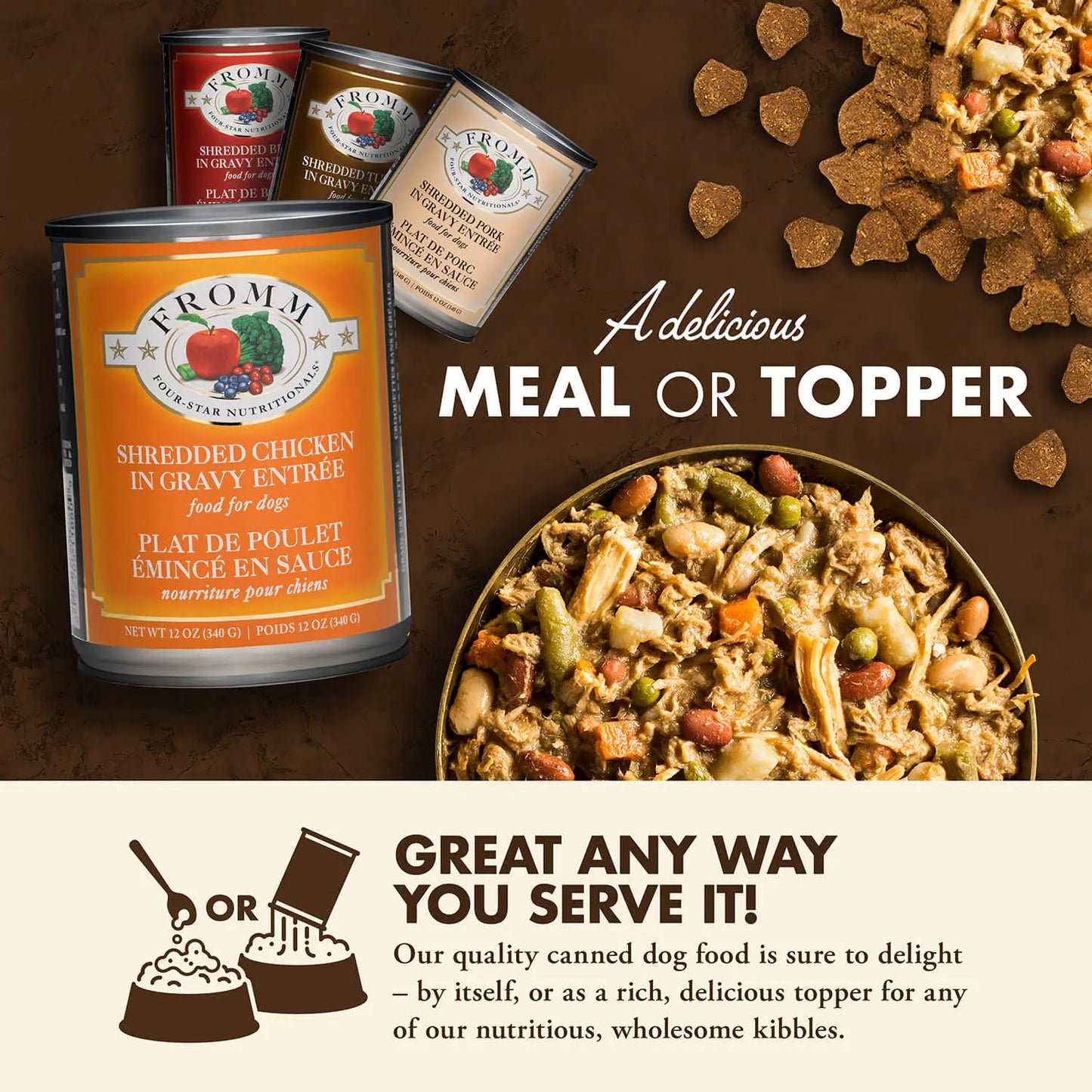 Fromm Four Star Shredded Chicken Dog Food Wet 12 / 12 oz Fromm