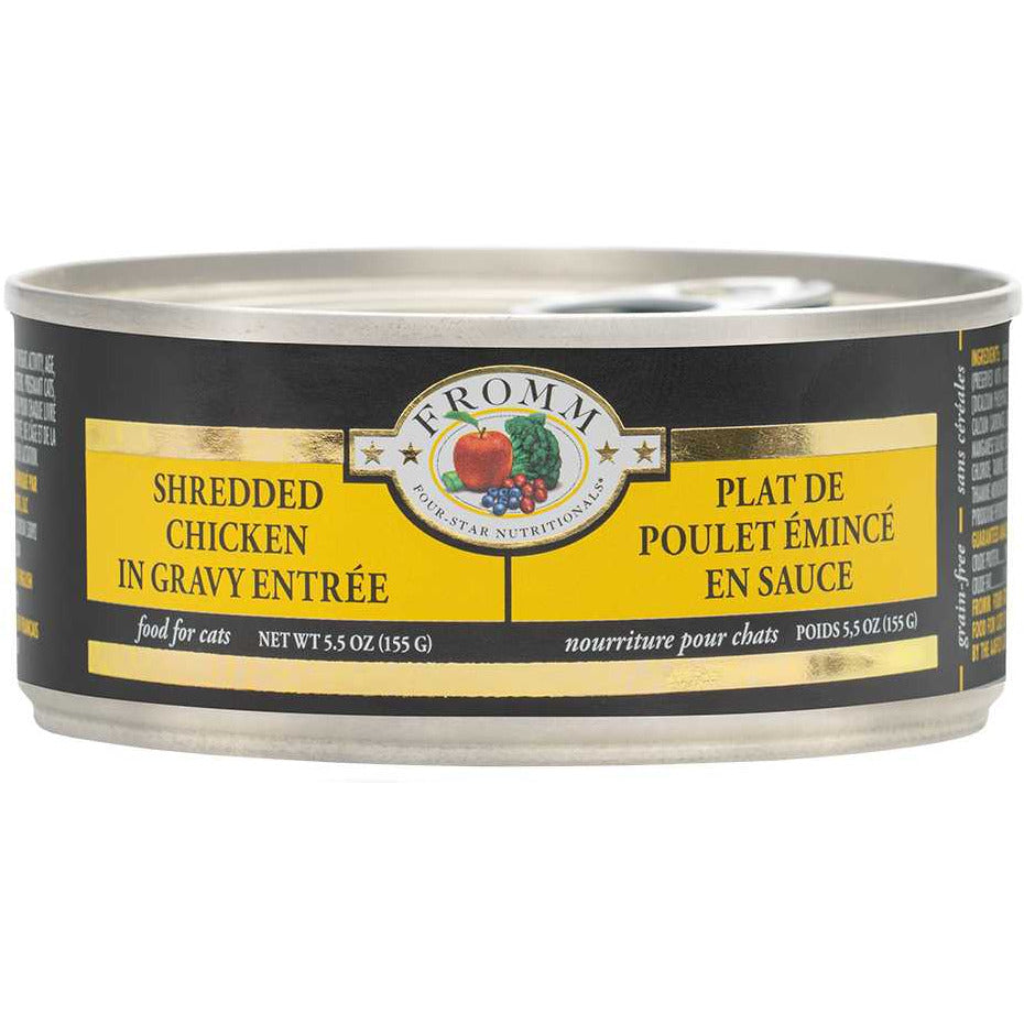 Fromm Four Star Shredded Chicken in Gravy Entree Canned Cat Food 12 / 5.5 oz Fromm