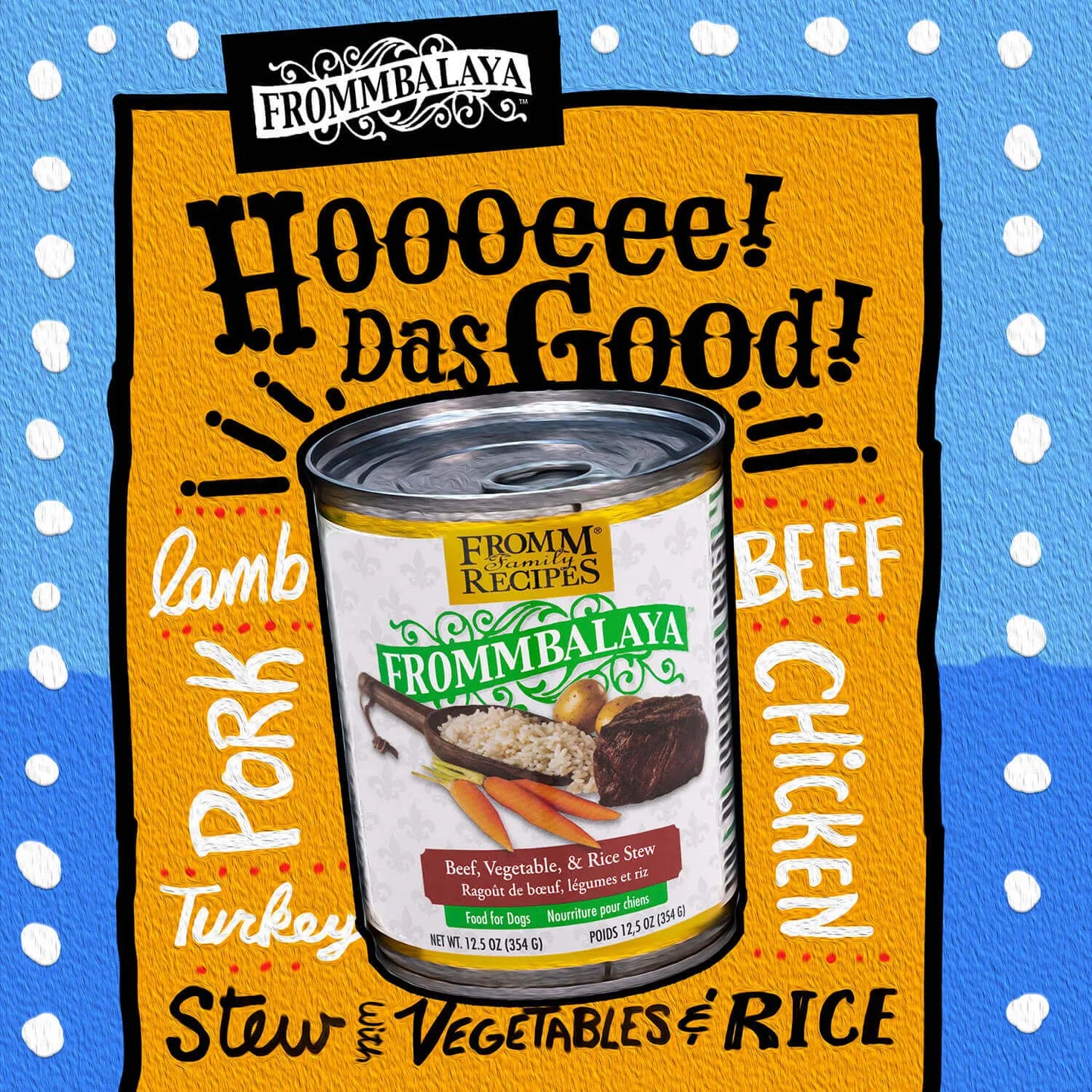 Fromm Frommbalaya Beef Vegetable Rice Stew Canned Dog Food 12 / 12.5 oz Fromm
