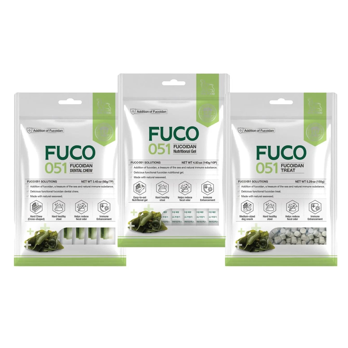 Fucoidan Natural Seaweed Chew, Gel, Dog Treats Puppia