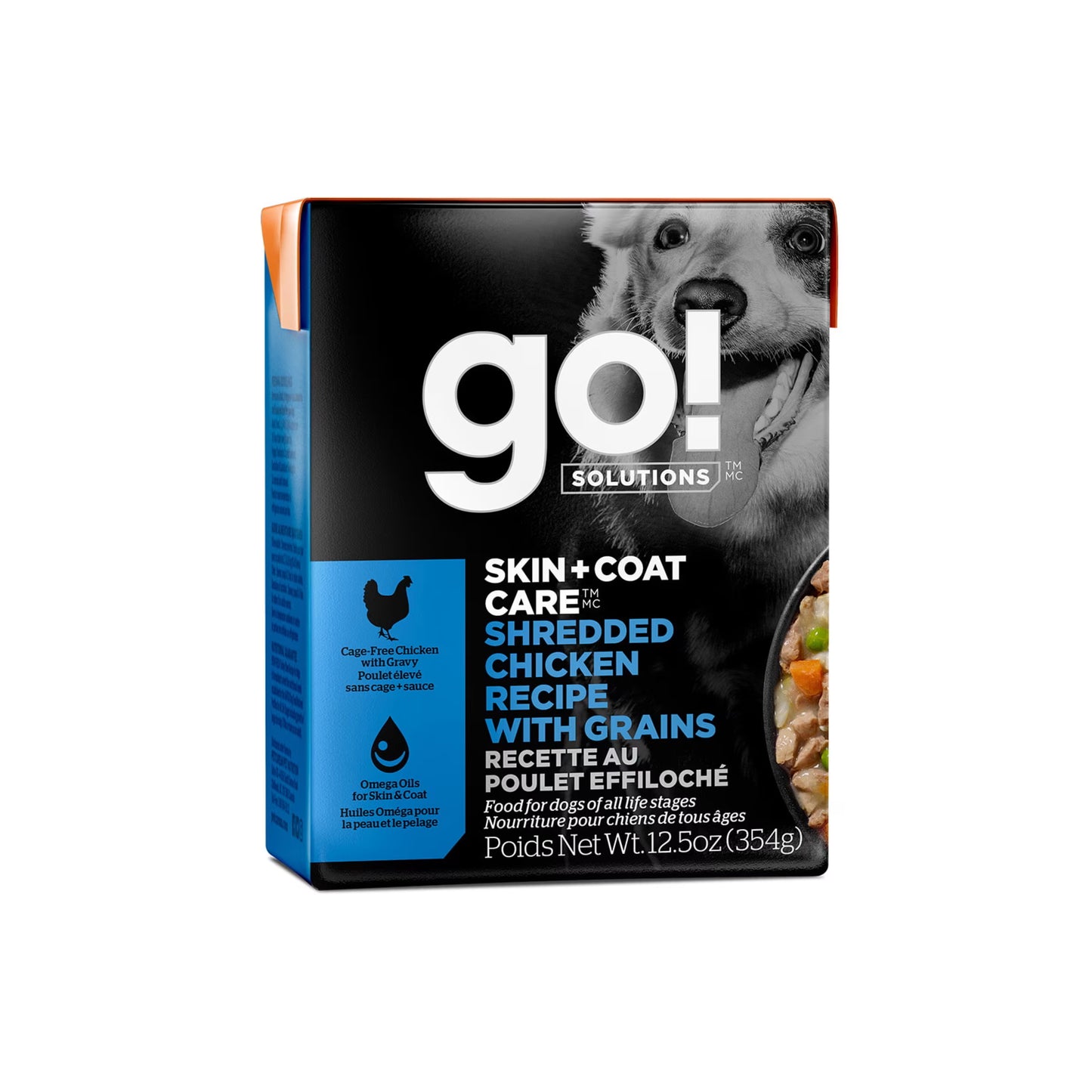 Go! Solutions Skin + Coat Care Shredded Chicken Dog Food 12ea/12.5 oz Petcurean Pet Foods