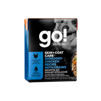 Go! Solutions Skin + Coat Care Shredded Chicken Dog Food 12ea/12.5 oz Petcurean Pet Foods