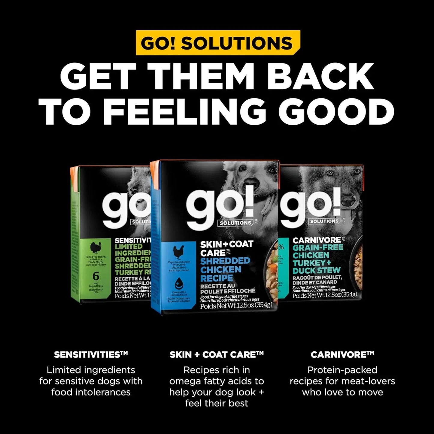 Go! Solutions Skin + Coat Care Shredded Chicken Dog Food 12ea/12.5 oz Petcurean Pet Foods