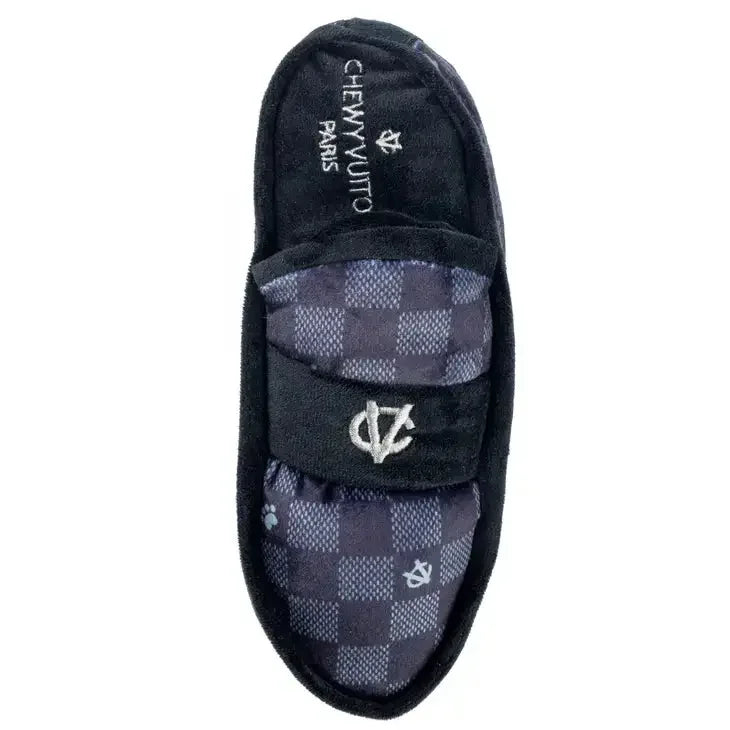 Haute Diggity Dog Black Checker Chewy Vuiton Loafer Squeaker Dog Toy Haute Diggity Dog