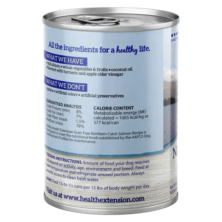 Health Extension Grain Free Northern Catch - Salmon Recipe Wet Dog Food 12/12.5oz Health Extension