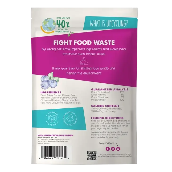 Health Extension Impawfect Blueberry & Chia Seeds for Immunity Support Dog Treats Health Extension