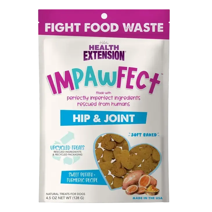 Health Extension Impawfect Sweet Potato & Turmeric for Hip & Joint Support Dog Treats 4.5oz Health Extension