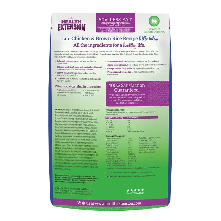 Health Extension Little Bites Lite Chicken & Brown Rice Recipe Dry Dog Food Health Extension