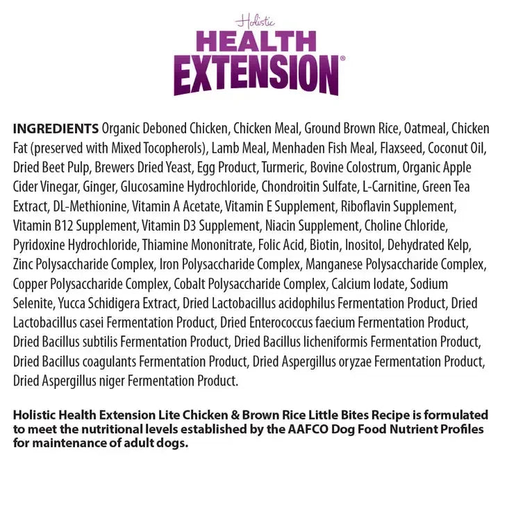 Health Extension Little Bites Lite Chicken & Brown Rice Recipe Dry Dog Food Health Extension