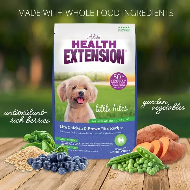 Health Extension Little Bites Lite Chicken & Brown Rice Recipe Dry Dog Food Health Extension