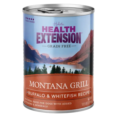 Health Extension Montana Grill Buffalo & Whitefish Recipe Wet Dog Food Health Extension