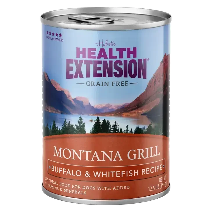Health Extension Montana Grill Buffalo & Whitefish Recipe Wet Dog Food Health Extension
